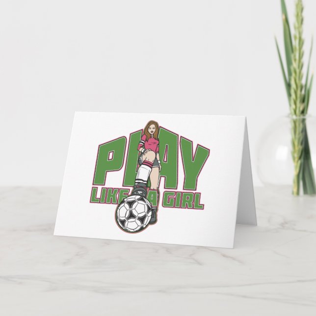 Tarjeta Jugar como un fútbol Chica (Anverso)