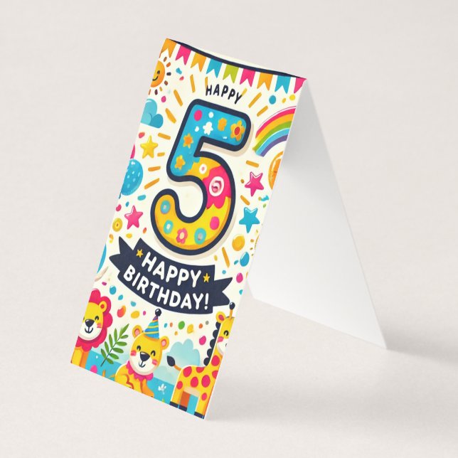 Tarjeta Jugativo quinto cumpleaños (Anverso)