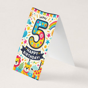 Tarjeta Jugativo quinto cumpleaños