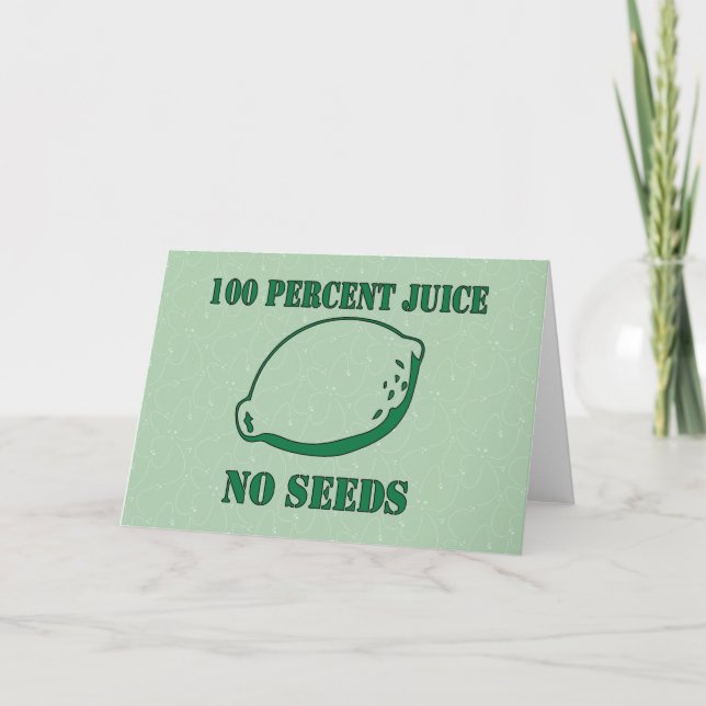 Tarjeta Jugo sin semillas (Anverso)