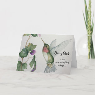 Tarjeta Jugoso cumpleaños de la hija Hummingbird Elegante