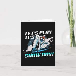 Tarjeta Juguemos su divertido Snowboard en el Día de la Ni
