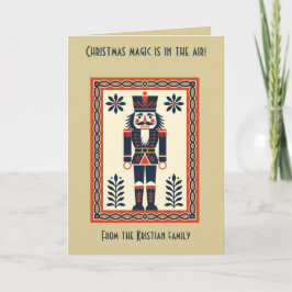 Tarjeta Juguete Cascanueces de Navidad Minimalista Nórdico