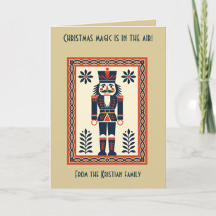 Tarjeta Juguete Cascanueces de Navidad Minimalista Nórdico