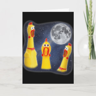 Tarjeta Juguete de pollo de goma Luna 3 Aullando a la luna