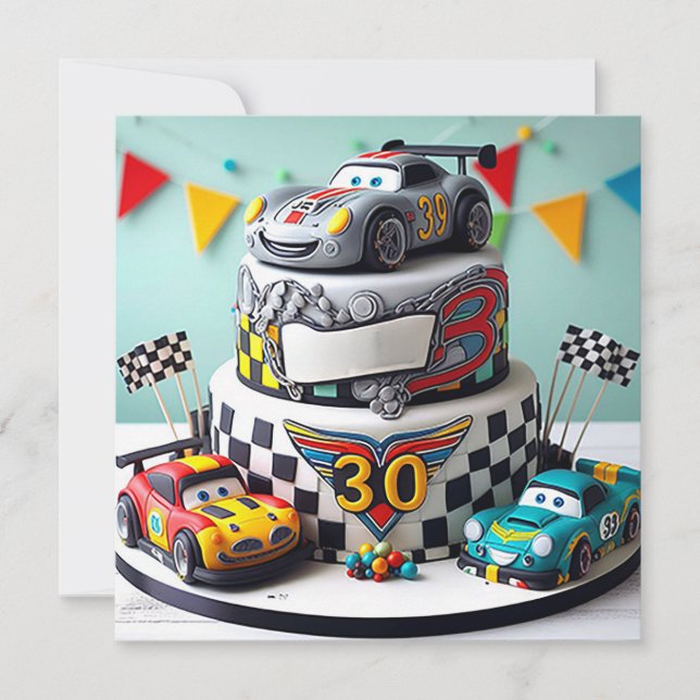 TARJETA JUGUETES DE CUMPLEAÑOS DE CARRETERA PARA NIÑOS (Anverso)