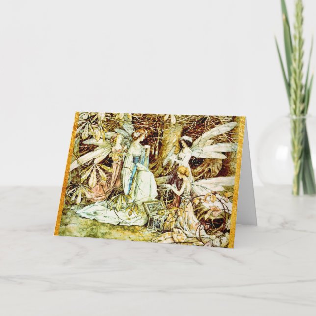 Tarjeta Juguetes de hadas con cumpleaños de la frontera de (Anverso)