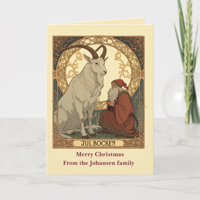 Tarjeta Julbocken And Jultomten Scandinavian Style (Anverso)