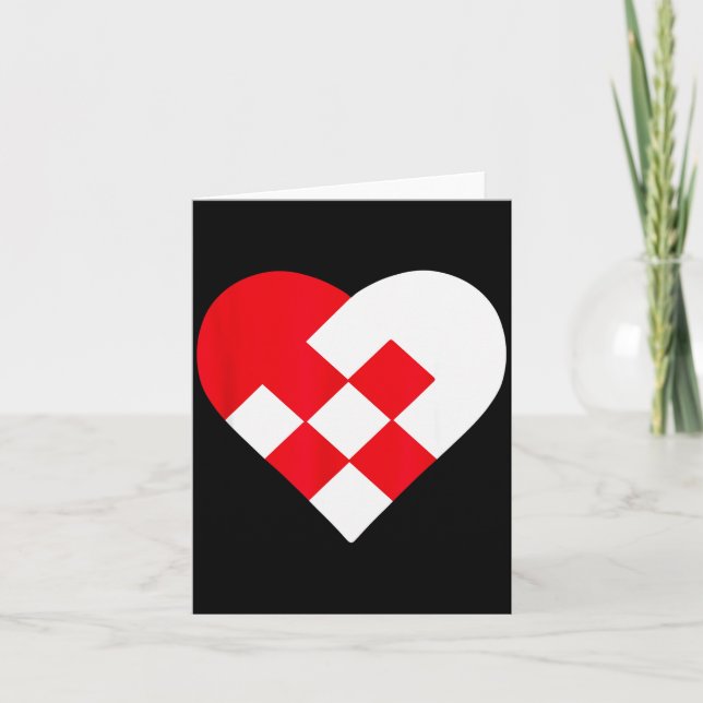 Tarjeta Julehjerte Danish Pleated Christmas Hearts  (Anverso)