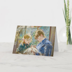 Tarjeta Julie con su niñera   Berthe Morisot