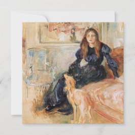 Tarjeta Julie Manet y su Greyhound (por Berthe Morisot)