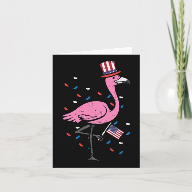 Tarjeta Julio Flamingo Mujeres patrióticas de la bandera d (Anverso)