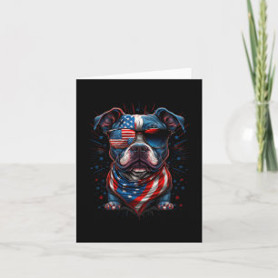 Tarjeta Julio Patriótico Staffordshire Bull Terrier Dog U