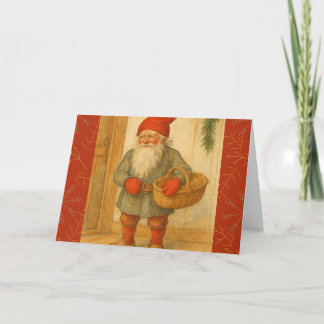 Tarjeta Jultomte/Nisse Navidad escandinava