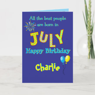 Tarjeta July Birthday Folded Greeting Card