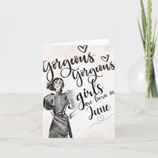 Tarjeta June Born Beauties Happy Birthday Greeting Card