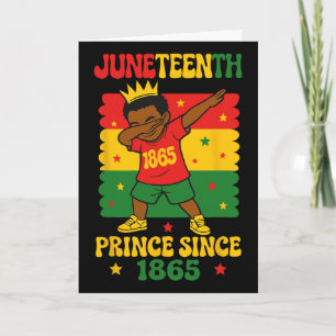 Tarjeta Juneteenth 1865 Groovy Niño Haciendo Dab Prince