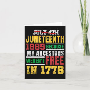 Tarjeta Juneteenth 1865 Mis antepasados no eran libres 177
