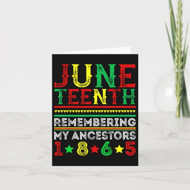 Tarjeta Juneteenth 1865 Recordando a Mis Antepasados Junet (Anverso)