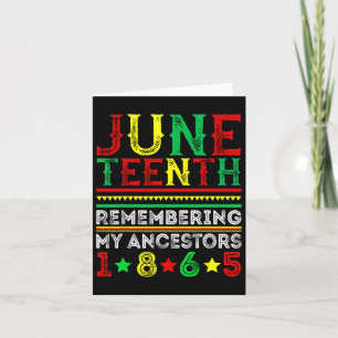 Tarjeta Juneteenth 1865 Recordando a Mis Antepasados Junet
