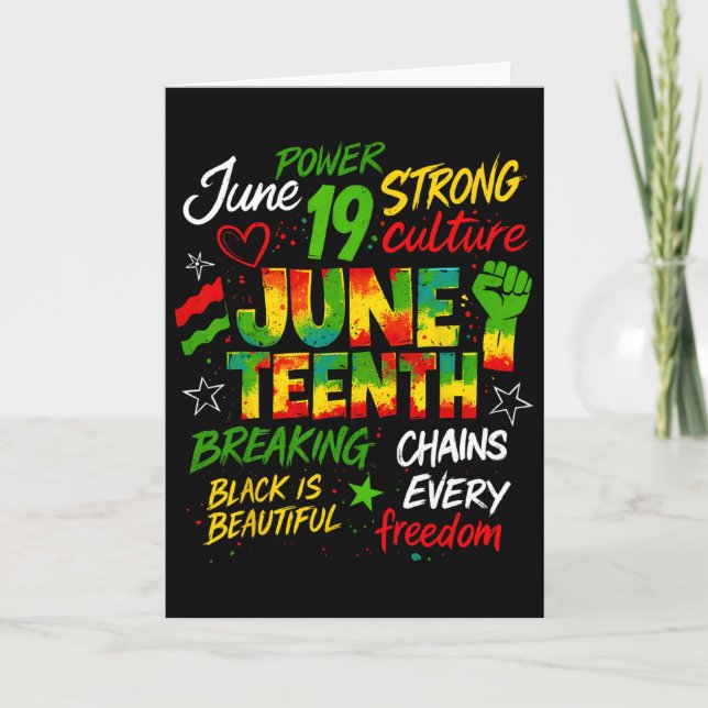 Tarjeta Juneteenth afroamericano Juneteenth 1865 Libertad (Anverso)
