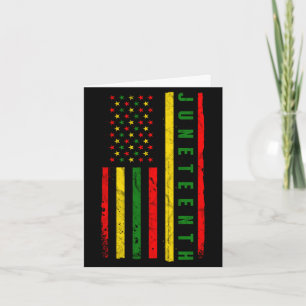 Tarjeta Juneteenth bandera americana emancipación melanina