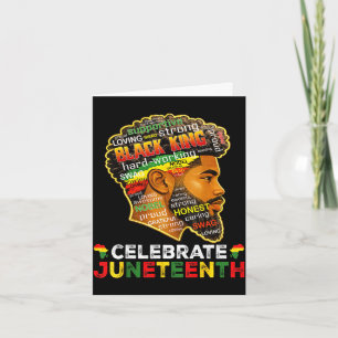 Tarjeta Juneteenth celebra 1865 libertad rey negro