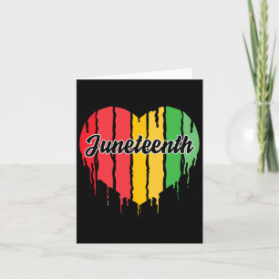 Tarjeta Juneteenth Corazón Historia Negra Afro Americano A