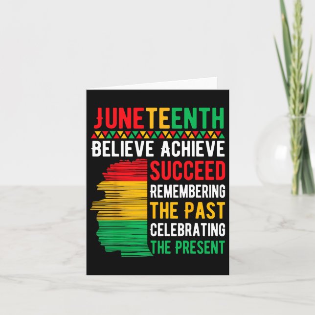 Tarjeta Juneteenth Cree Logra Triunfa Historia Negra M (Anverso)