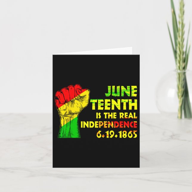 Tarjeta Juneteenth Es El Verdadero Día De La Independencia (Anverso)