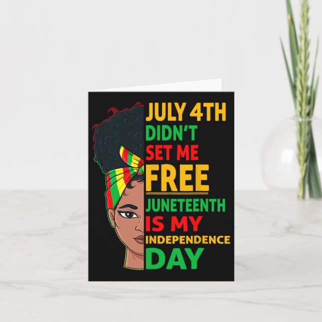 Tarjeta Juneteenth Es Mi Día De La Independencia 1865 Moño (Anverso)