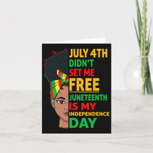 Tarjeta Juneteenth Es Mi Día de la Independencia 1865 Moño