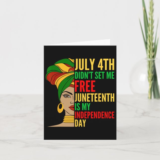 Tarjeta Juneteenth es mi día de la independencia Historia  (Anverso)