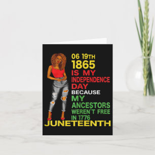 Tarjeta Juneteenth es mi día de la independencia Mujeres n