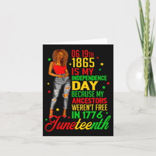 Tarjeta Juneteenth es mi día de la independencia Mujeres n