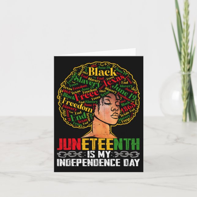 Tarjeta Juneteenth es mi día de la independencia - Orgullo (Anverso)