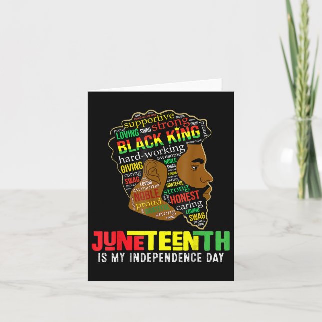 Tarjeta Juneteenth es mi Día de la Independencia Rey Negro (Anverso)