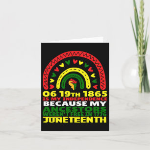 Tarjeta Juneteenth Es Mi Día de la Independencia Rosa Lluv