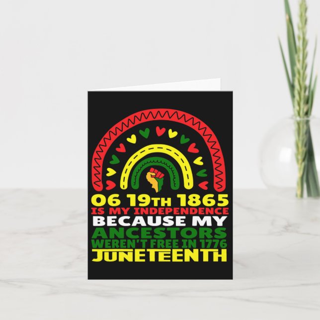 Tarjeta Juneteenth Es Mi Día de la Independencia Rosa Lluv (Anverso)