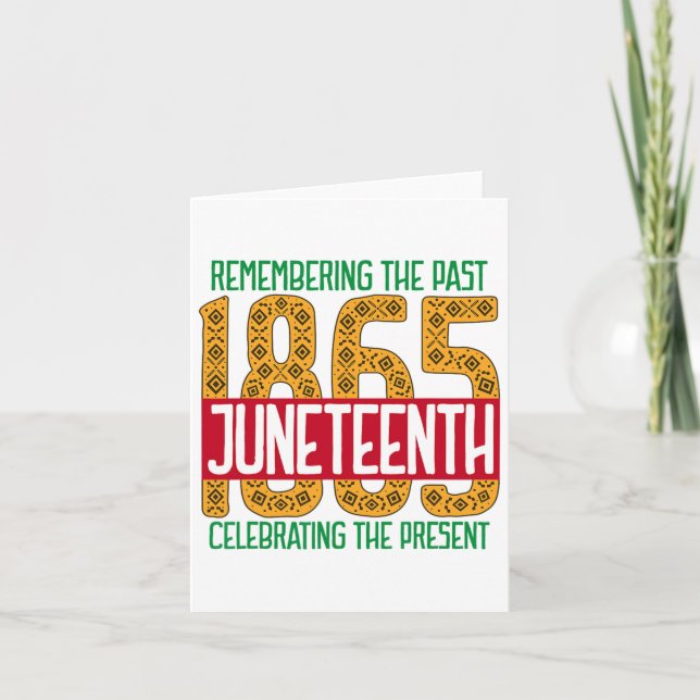 Tarjeta Juneteenth historia negra afroamericana 1865 Jun (Anverso)