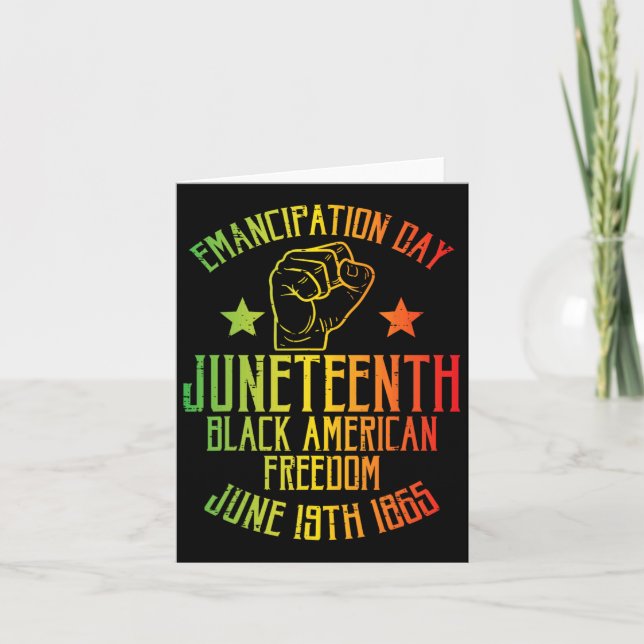 Tarjeta Juneteenth Libertad Estadounidense Negra 19 de Jun (Anverso)