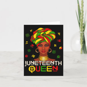 Tarjeta Juneteenth Melanina Reina Negra Mujeres Pañuelo pa