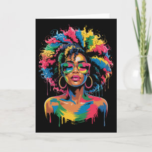 Tarjeta Juneteenth Mujer Negra Reina Afro Africana Melanin