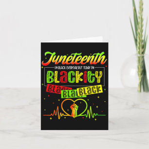 Tarjeta Juneteenth negro todos los días negritud latido ho