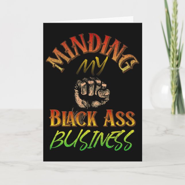 Tarjeta Juneteenth y la historia negra cuidando mi negocio (Anverso)