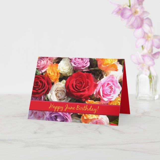 Tarjeta Junio Rosa de cumpleaños Flor de mes de nacimiento (Orquídea)