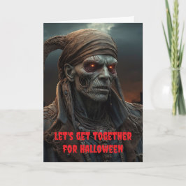 Tarjeta Juntémonos para Halloween.