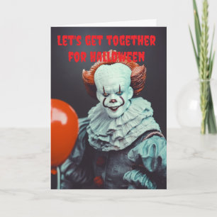 Tarjeta Juntémonos para Halloween.