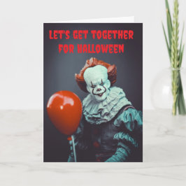 Tarjeta Juntémonos para Halloween.