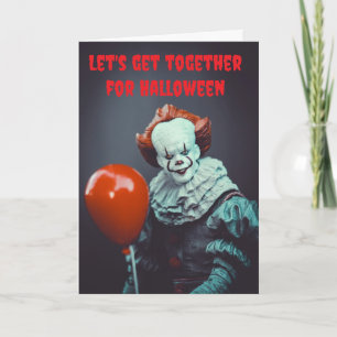 Tarjeta Juntémonos para Halloween.